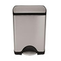 simplehuman; Rectangular Brushed Stainless Steel Step Trash Can, 8 Gallons