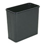 United Receptacle Fire-Safe 30% Recycled Rectangle Wastebasket, 7.5 Gallons, 17 inch; x 15 inch; x 8 inch;, Black