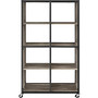 Ameriwood&trade; Mason Ridge Mobile 8-Shelf Bookcase, 58 inch;H x 30 inch;w x 14 inch;D, Black/Brown, Standard Delivery