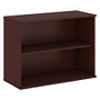 Bush; 2-Shelf Bookcase, 29 1/8 inch;H x 35 3/4 inch;W x 15 1/2 inch;D, Harvest Cherry, Premium Delivery