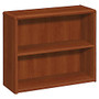 HON; 10700 Series Laminate Bookcase, 2 Shelves, 29 1/2 inch;H x 36 inch;W x 13 1/8 inch;D, Cognac