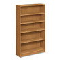 HON; 1870-Series Laminate Bookcase, 5 Shelves (3 Adjustable), 60 inch;H x 36 inch;W x 11 1/2 inch;D, Harvest