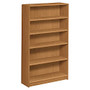 HON; Radius-Edge Bookcase, 5 Shelves, 60 1/8 inch;H x 36 inch;W x 11 1/2 inch;D, Harvest