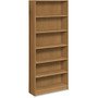 HON; Radius-Edge Bookcase, 6 Shelves, 84 inch;H x 36 inch;W x 11 1/2 inch;D, Harvest