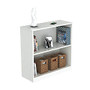 Inval 2-Shelf Bookcase, 31 1/2 inch;H x 31 1/2 inch;W x 11 3/4 inch;D, Laricina White