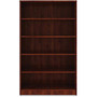 Lorell Bookshelf - Shelf, 36 inch; x 12 inch; x 60 inch; - 5 Shelve(s) - Square Edge - Material: Thermofused Laminate (TFL) - Finish: Cherry