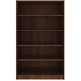 Lorell Bookshelf - Shelf, 36 inch; x 12 inch; x 60 inch; - 5 Shelve(s) - Square Edge - Material: Thermofused Laminate (TFL) - Finish: Walnut