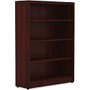Lorell Chateau Bookshelf - Top, 36 inch; x 11.6 inch; x 48.5 inch; Bookshelf - 4 Shelve(s) - Reeded Edge - Material: P2 Particleboard - Finish: Mahogany, Laminate Surface