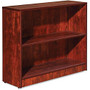 Lorell Essentials Series Cherry Laminate Bookcase - 36 inch; x 12 inch; x 30 inch; Bookshelf, Shelf - 2 Shelve(s) - Square Edge - Material: Medium Density Fiberboard (MDF) - Finish: Cherry, Thermofused Laminate (TFL)