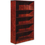 Lorell Essentials Series Cherry Laminate Bookcase - 36 inch; x 12 inch; x 60 inch; Bookshelf, Shelf - 5 Shelve(s) - Square Edge - Material: Medium Density Fiberboard (MDF) - Finish: Cherry, Laminate