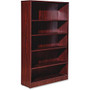 Lorell Essentials Series Mahogany Laminate Bookcase - 36 inch; x 12 inch; x 60 inch; Bookshelf, Shelf - 5 Shelve(s) - Square Edge - Material: Medium Density Fiberboard (MDF) - Finish: Mahogany, Thermofused Laminate (TFL)