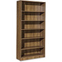 Lorell Essentials Series Walnut Laminate Bookcase - 36 inch; x 12.5 inch; x 72 inch; Bookshelf, Shelf - 6 Shelve(s) - Square Edge - Material: P2 Particleboard - Finish: Thermofused Laminate (TFL), Walnut