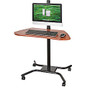 Balt; WOW Flexi-Desk Mobile Workstation, 46 1/2 inch;H x 31 1/2 inch;W x 26 1/2 inch;D, Cherry/Black