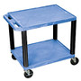 H. Wilson 26 inch; Plastic Utility Cart, 26 inch;H x 24 inch;W x 18 inch;D, Blue/Black