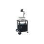 H. Wilson Plastic Utility Cart With Locking Cabinet And Big Wheel Kit, 34 inch;H x 24 inch;W x 18 inch;D, Black