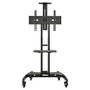 Lorell Display Stand - 32 inch; to 70 inch; Screen Support - 100 lb Load Capacity - Flat Panel Display Type Supported - Steel - Black