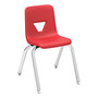 Lorell&trade; Student Stacking Chairs, 25 inch;H, Red/Silver, Set Of 4