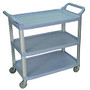 Luxor 3-Shelf Serving Cart, 37 1/4 inch;H x 40 1/2 inch;W x 19 3/4 inch;D, Gray