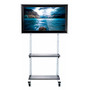 Luxor CLCD Crank Adjustable Flat-Panel TV Cart, 66 inch;H x 30&Prime;W x 29 1/2&Prime;D, Light Gray/Black