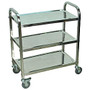 Luxor L100S3 Stainless-Steel 3-Shelf Kitchen Cart, 35 inch;H x 26 inch;W x 16 inch;D, Silver