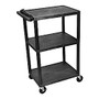 Luxor Multimedia 3-Shelf Presentation Cart, 41 1/2 inch;H x 24 inch;W x 18 inch;D, Black