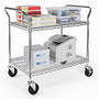 OFM Wire Mobile Cart, 29 3/4 inch;H x 36 inch;W x 24 inch;D, Chrome