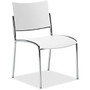 Mayline Escalate Series Seating Stackable Chairs - Plastic White Seat - Plastic White Back - Chrome Silver Frame - Four-legged Base - 18 inch; Seat Width x 19 inch; Seat Depth - 19.5 inch; Width x 21.5 inch; Depth x 32 inch; Height