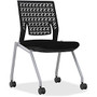 Mayline Thesis - Flex Back, Armless - Fabric Black Seat - Poly Back - Gray Frame - Four-legged Base - 18.25 inch; Seat Width x 17.50 inch; Seat Depth - 21.3 inch; Width x 21.3 inch; Depth x 33 inch; Height
