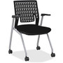 Mayline Thesis - Flex Back, Arms - Black Seat - Poly Black Back - Gray Frame - Four-legged Base - 18.25 inch; Seat Width x 17.50 inch; Seat Depth - 22.3 inch; Width x 21.3 inch; Depth x 33 inch; Height