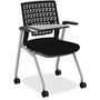 Mayline Thesis - Flex Back, Tablet - Fabric Black Seat - Poly Back - Gray Frame - Four-legged Base - 18.25 inch; Seat Width x 17.50 inch; Seat Depth - 24 inch; Width x 25.3 inch; Depth x 33.3 inch; Height