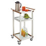Safco; 3-Shelf Refreshment Cart, Small, 22 inch;H x 16 3/4 inch;W x 35 inch;D, Silver
