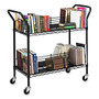 Safco; Double-Sided Wire Book Cart, 40 1/2 inch;H x 44 inch;W x 18 3/4 inch;D, Black