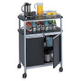 Safco; Mobile Beverage Cart, 43 inch;H x 33 1/2 inch; W x 21 3/4 inch; D, Black/Metallic Gray
