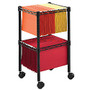 Safco; Mobile Wire 2-Tier Compact File Cart, 27 1/2 inch;H x 15 1/2 inch;W x 14 inch;D, Black