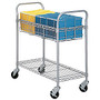 Safco; Wire Mail Cart, 38 1/2 inch;H x 21 inch;W x 42 inch;D, Metallic Gray