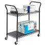 Safco; Wire Utility Cart, 2 Shelves, 40 1/2 inch;H x 43 3/4 inch;W x 19 1/2 inch;D, Black