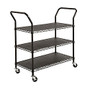 Safco; Wire Utility Cart, 3 Shelves, 40 1/2 inch;H x 43 3/4 inch;W x 19 1/4 inch;D, Black