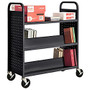 Sandusky; Book Truck, Double-Sided With 1 Flat/4 Sloped Shelves, 46 inch;H x 39 inch;W x 19 inch;D, Black