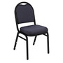 National Public Seating Dome-Back Stacking Chairs, Fabric, Diamond Navy/Black, Set Of 2