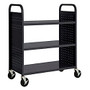 Sandusky; Book Truck, Double-Sided With 3 Flat Shelves, 46 inch;H x 39 inch;W x 19 inch;D, Black