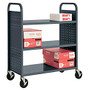 Sandusky; Book Truck, Double-Sided With 3 Flat Shelves, 46 inch;H x 39 inch;W x 19 inch;D, Charcoal