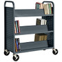 Sandusky; Book Truck, Double-Sided With 6 Sloped Shelves, 46 inch;H x 39 inch;W x 19 inch;D, Charcoal
