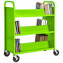 Sandusky; Book Truck, Double-Sided With 6 Sloped Shelves, 46 inch;H x 39 inch;W x 19 inch;D, Lime Green
