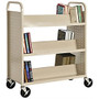 Sandusky; Book Truck, Double-Sided With 6 Sloped Shelves, 46 inch;H x 39 inch;W x 19 inch;D, Putty