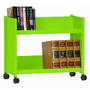 Sandusky; Book Truck, Single-Sided With 2 Sloped Shelves, 25 inch;H x 29 inch;W x 14 inch;D, Lime Green