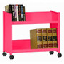 Sandusky; Book Truck, Single-Sided With 2 Sloped Shelves, 25 inch;H x 29 inch;W x 14 inch;D, Pink