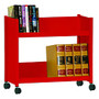 Sandusky; Book Truck, Single-Sided With 2 Sloped Shelves, 25 inch;H x 29 inch;W x 14 inch;D, Red