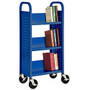 Sandusky; Book Truck, Single-Sided With 3 Sloped Shelves, 46 inch;H x 18 inch;W x 14 inch;D, Blue