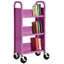 Sandusky; Book Truck, Single-Sided With 3 Sloped Shelves, 46 inch;H x 18 inch;W x 14 inch;D, Grape