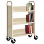 Sandusky; Book Truck, Single-Sided With 3 Sloped Shelves, 46 inch;H x 32 inch;W x 14 inch;D, Blue